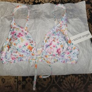 Floral Bikini Top with Adjustable Straps